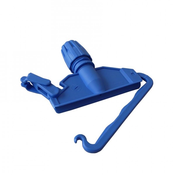 Pinza mop in nylon corpo blu e ghiera blu con clips