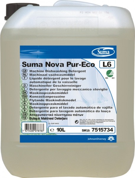 Detergente stoviglie Suma Nova Pur-Eco L6. Acque dure/medie