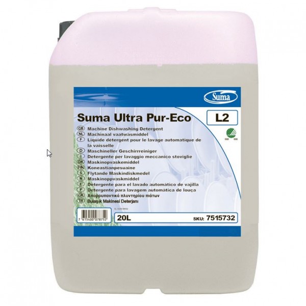 Detersivo concentrato lavastoviglie Suma Ultra Pur-Eco L2 . Acque dolci