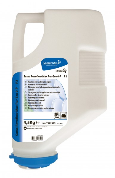 Detersivo concentrato lavastoviglie industriali Suma Revoflow Max Pur-Eco 0P P2